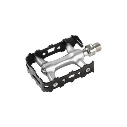 Pedały Axium aluminiowe, łożyska maszynowe, srebrno-czarne