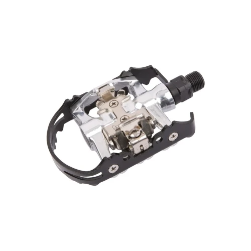 Pedały Sector aluminiowe, łożyska kulkowe, srebrno-czarne, SPD/platforma