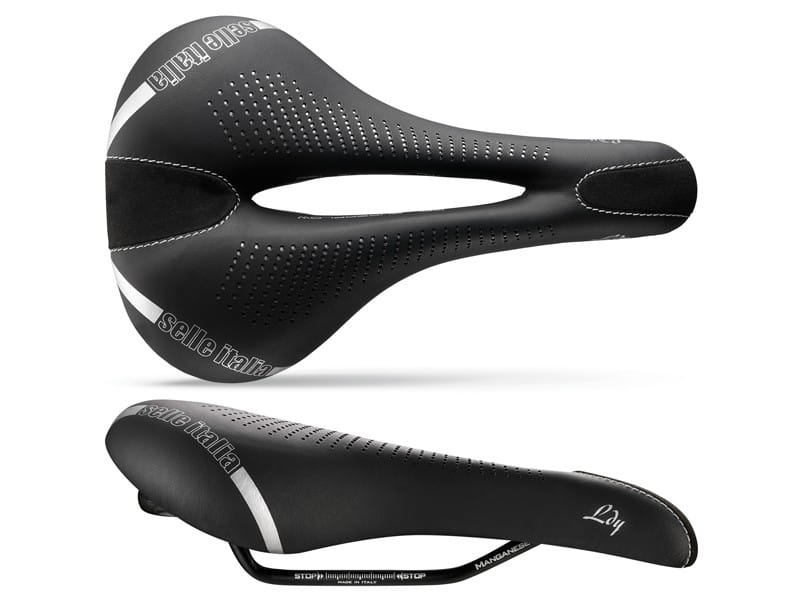 Siodło SELLE ITALIA LADY GEL FLOW S (id match - S2) Manganese Tube 7, fibra-tek, 300g czarne (NEW 2021)