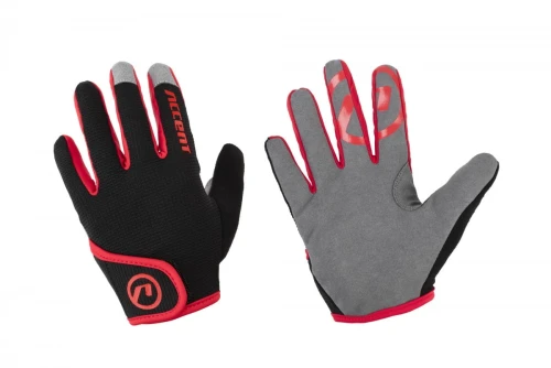 Rękawiczki dziecięce Jockey, czarno-czerwone, L/XL (z długimi palcami)