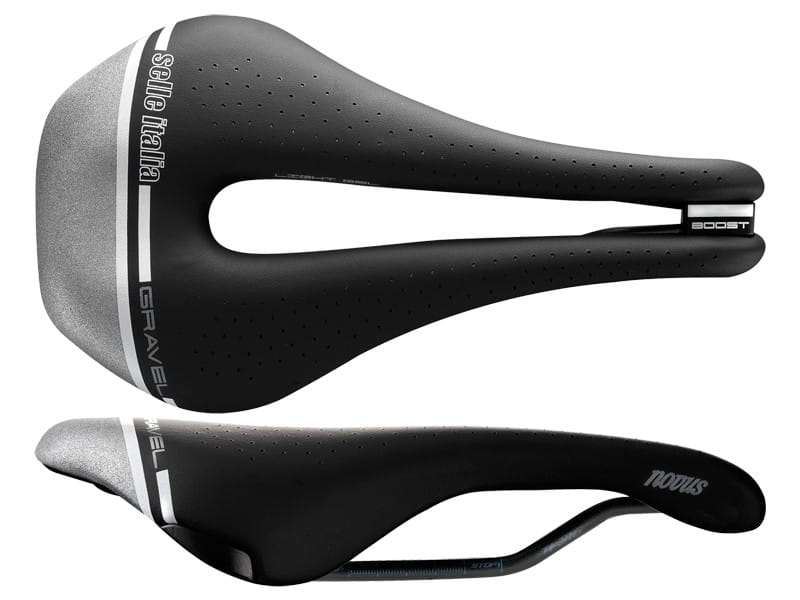 Siodło SELLE ITALIA NOVUS BOOST GRAVEL TECH SUPERFLOW S (id match - S3) TI 316 Tube 7, fibra-tek, 255g czarno-szary (DWZ)