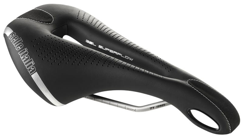 Siodło SELLE ITALIA MAX FLITE GEL SUPERFLOW L (id match - L3) TI 316 Tube 7, fibra-tek, 320g czarne (NEW 2021)