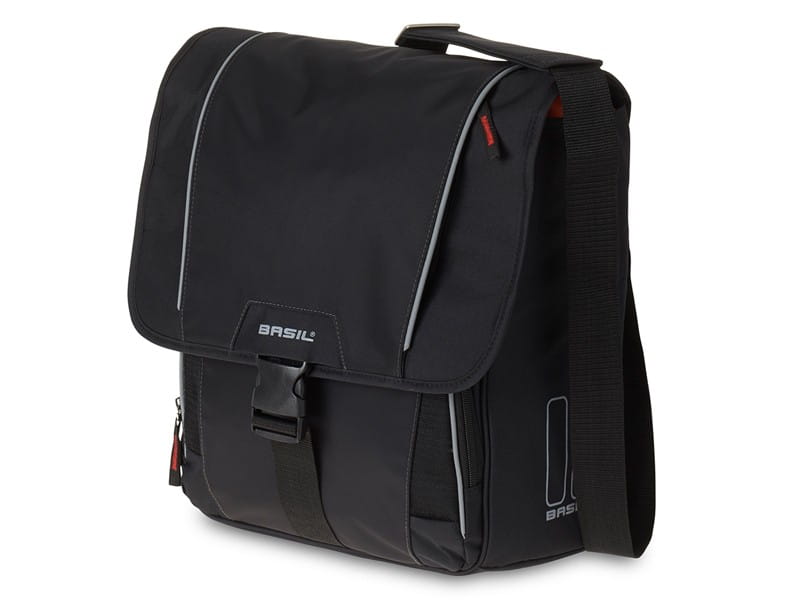 Sakwa miejska pojedyncza BASIL SPORT DESIGN COMMUTER BAG 18L, tablet/notebook, mocowanie na haki Hook-On System, wodoodporny poliester, black (NEW)