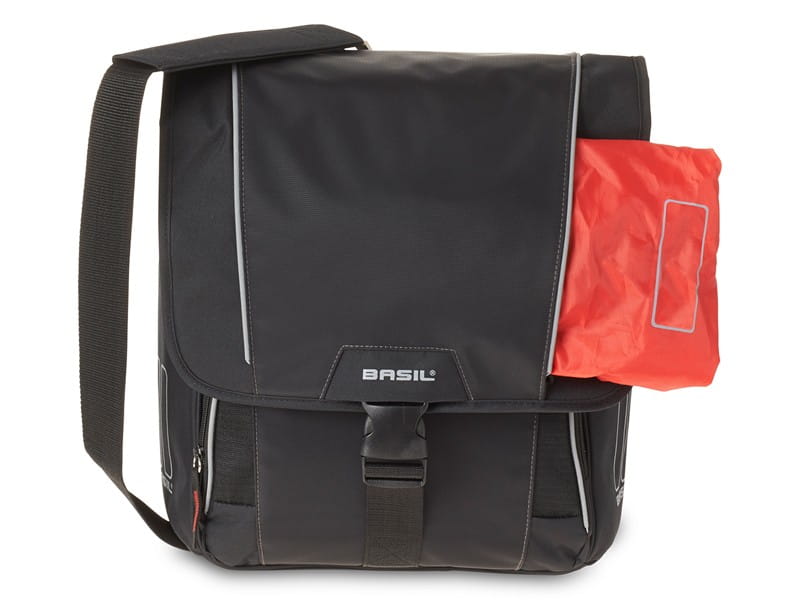 Sakwa miejska pojedyncza BASIL SPORT DESIGN COMMUTER BAG 18L, tablet/notebook, mocowanie na haki Hook-On System, wodoodporny poliester, black (NEW)
