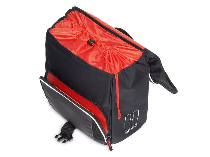 Sakwa miejska pojedyncza BASIL SPORT DESIGN COMMUTER BAG 18L, tablet/notebook, mocowanie na haki Hook-On System, wodoodporny poliester, black (NEW)