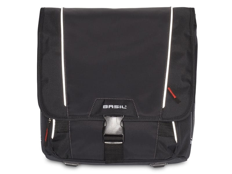 Sakwa miejska pojedyncza BASIL SPORT DESIGN COMMUTER BAG 18L, tablet/notebook, mocowanie na haki Hook-On System, wodoodporny poliester, black (NEW)