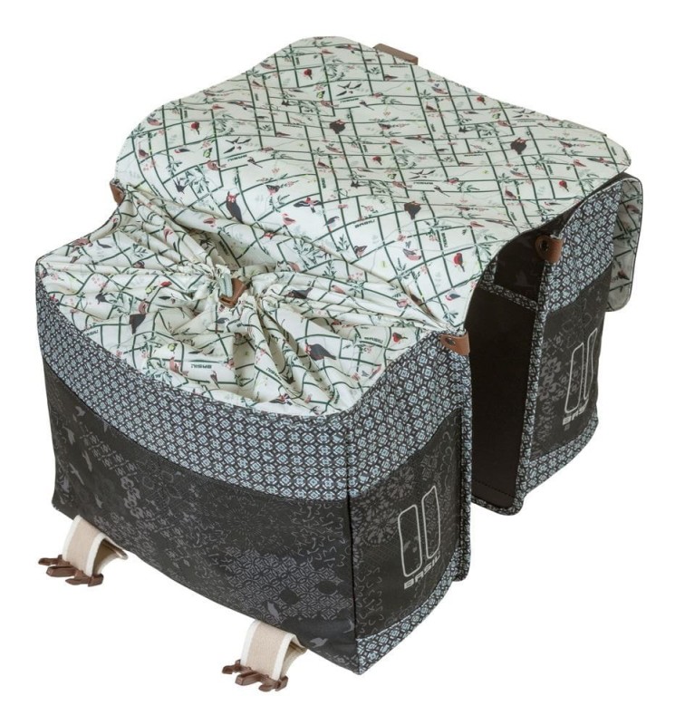 Sakwa miejska podwójna BASIL BOHEME DOUBLE BAG 35L, mocowanie na paski, wodoodporny poliester, charcoal (NEW)