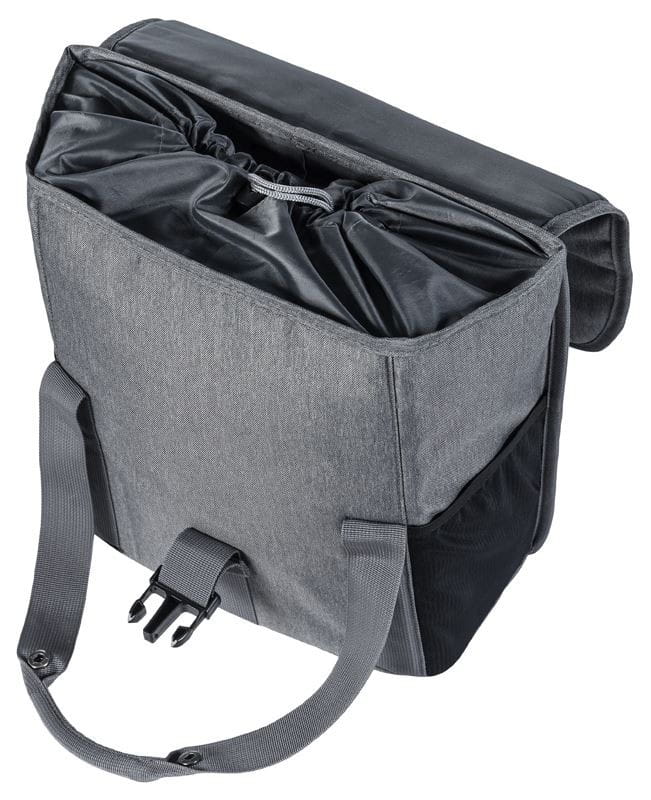 Sakwa miejska pojedyncza BASIL GO SINGLE BAG 16L, mocowanie na haki Hook-On System, szary (NEW)