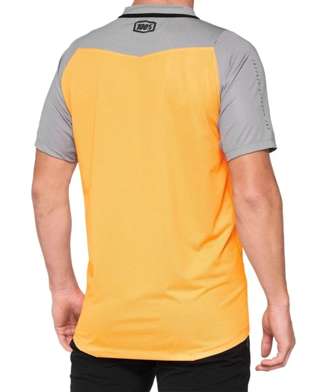Koszulka męska 100% CELIUM Jersey krótki rękaw orange grey roz. M