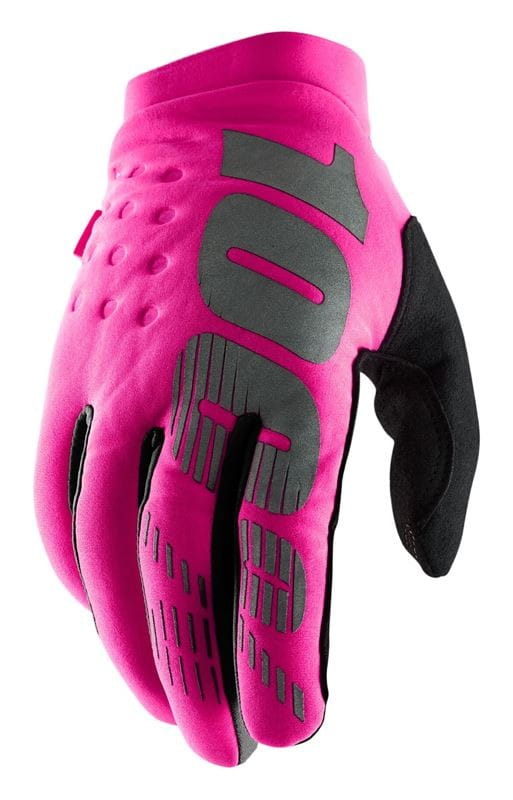 Rękawiczki 100% BRISKER Women's Glove neon pink black roz. S (długość dłoni 168-174 mm)