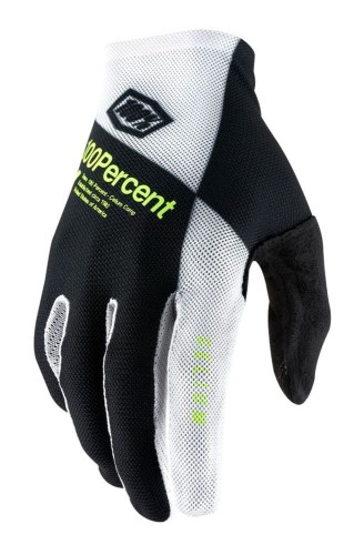 Rękawiczki 100% CELIUM Glove black white fluo yellow roz. M (długość dłoni 187-193 mm) (DWZ)