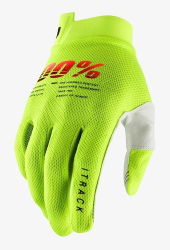 Rękawiczki 100% ITRACK Glove fluo yellow roz. S (długość dłoni 181-187 mm) (DWZ)