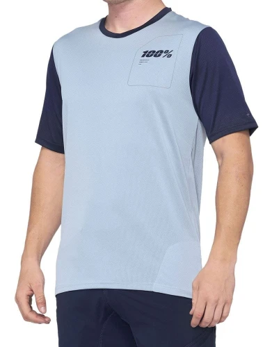 Koszulka męska 100% RIDECAMP Jersey krótki rękaw light slate navy roz. S