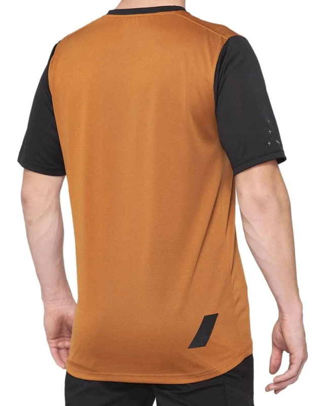 Koszulka męska 100% RIDECAMP Jersey krótki rękaw terracotta black roz. S