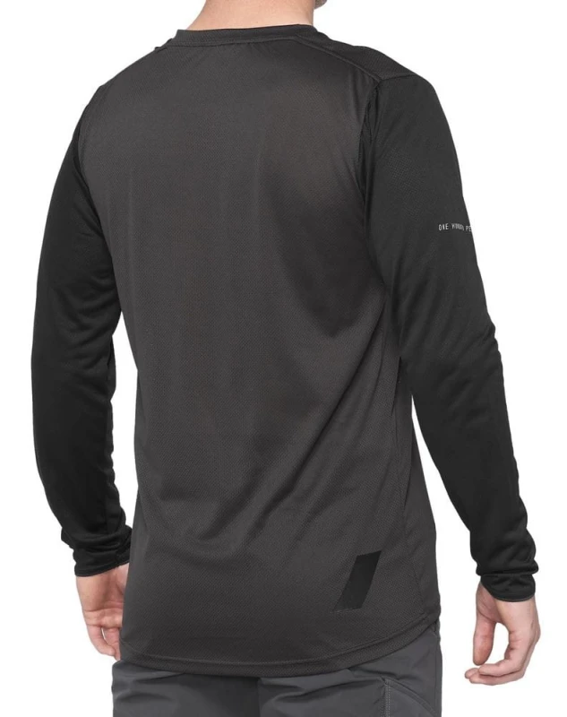 Koszulka męska 100% RIDECAMP Long Sleeve Jersey długi rękaw black charcoal roz. S