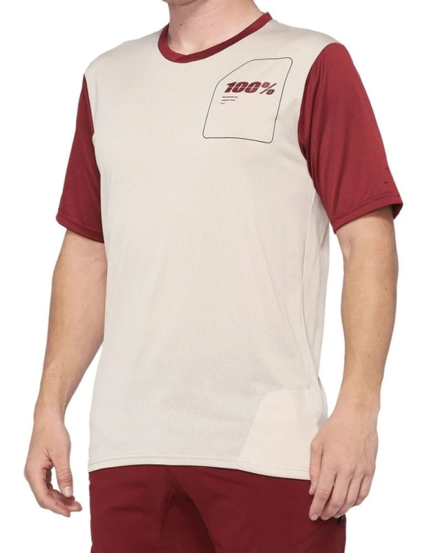 Koszulka męska 100% RIDECAMP Jersey krótki rękaw stone brick roz. S