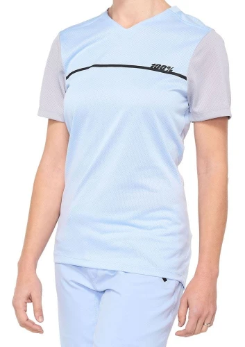 Koszulka damska 100% RIDECAMP Jersey krótki rękaw powder blue grey roz. L