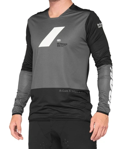 Koszulka męska 100% R-CORE X Jersey długi rękaw charcoal black roz. M (NEW 2021)