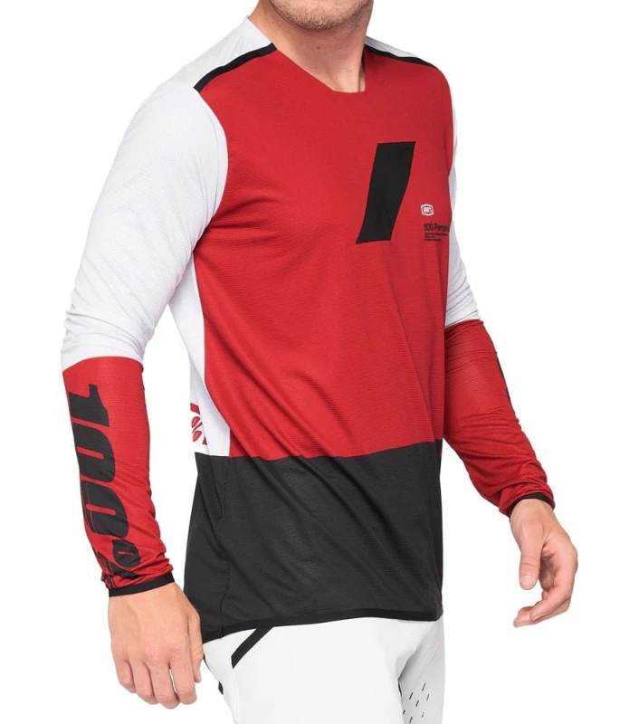 Koszulka męska 100% R-CORE X Jersey długi rękaw cherry black roz. M (NEW 2021)
