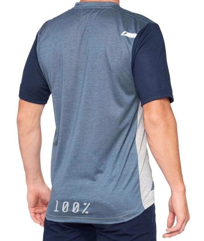 Koszulka męska 100% AIRMATIC Jersey krótki rękaw steel blue grey roz. M