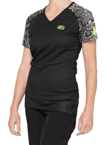 Koszulka damska 100% AIRMATIC Women's Jersey krótki rękaw black python roz. S