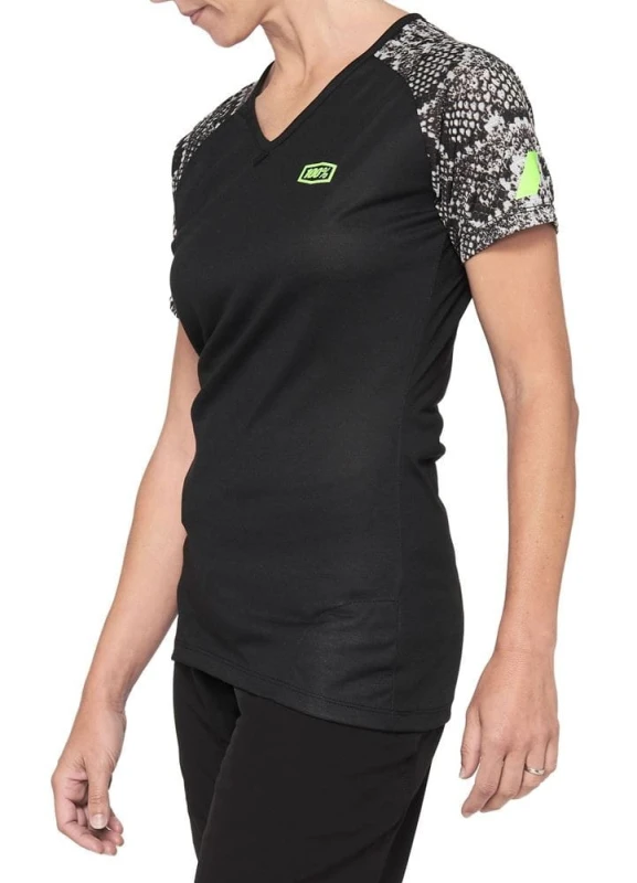 Koszulka damska 100% AIRMATIC Women's Jersey krótki rękaw black python roz. S