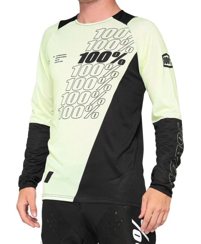 Koszulka męska 100% R-CORE Jersey długi rękaw yellow black roz. L (NEW 2021)