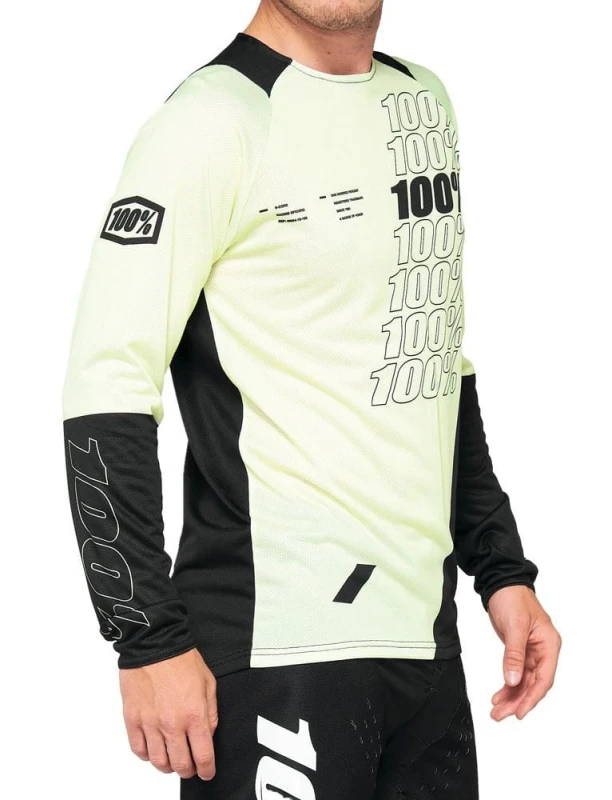 Koszulka męska 100% R-CORE Jersey długi rękaw yellow black roz. L (NEW 2021)