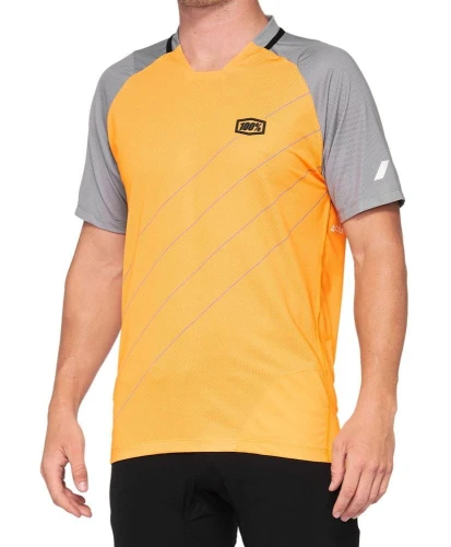 Koszulka męska 100% CELIUM Jersey krótki rękaw orange grey roz. S