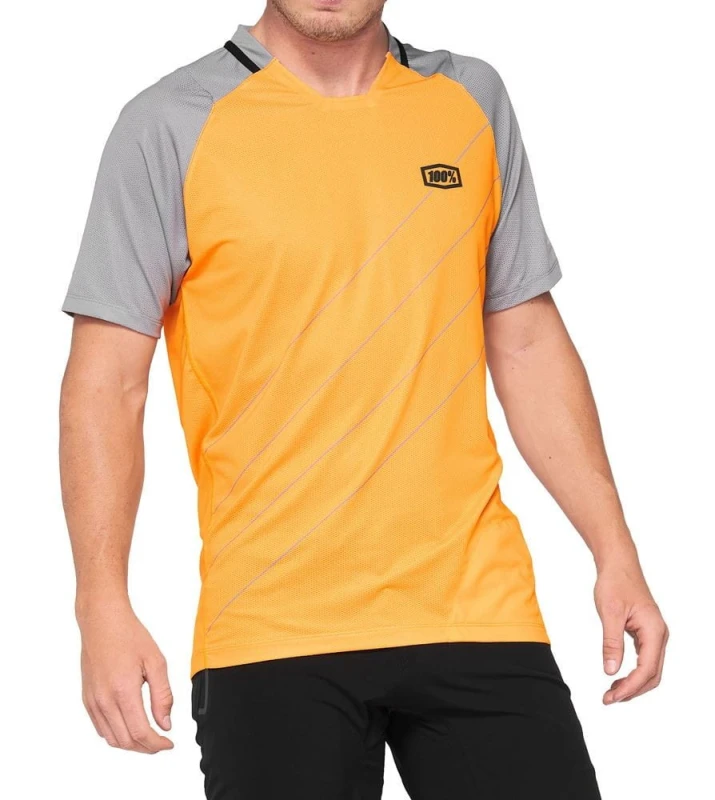 Koszulka męska 100% CELIUM Jersey krótki rękaw orange grey roz. S