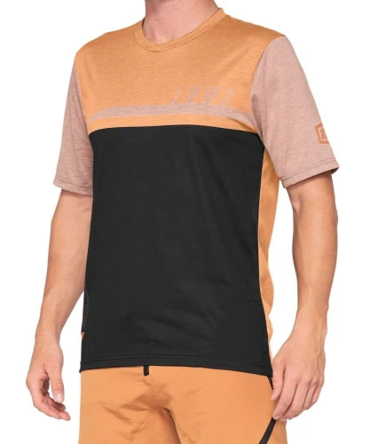 Koszulka męska 100% AIRMATIC Jersey krótki rękaw caramel black roz. L (NEW 2021)