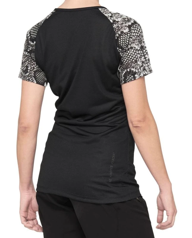 Koszulka damska 100% AIRMATIC Women's Jersey krótki rękaw black python roz. L