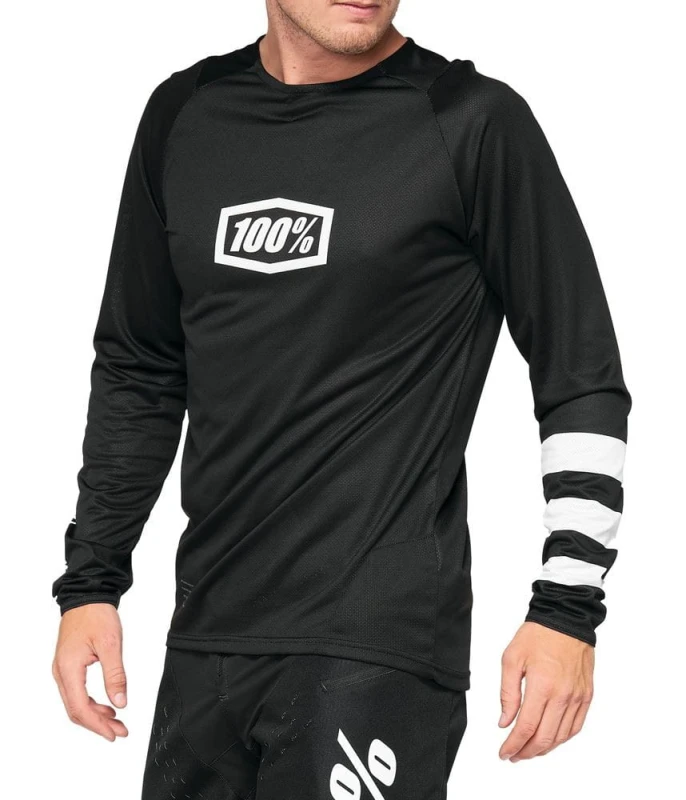 Koszulka juniorska 100% R-CORE Youth Jersey długi rękaw black white roz. M (NEW 2021)