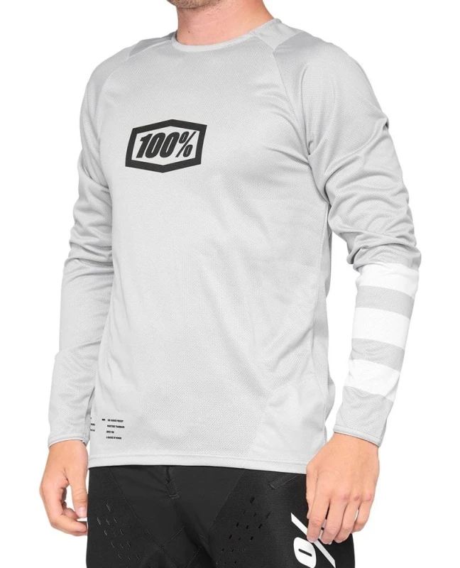 Koszulka juniorska 100% R-CORE Youth Jersey długi rękaw vapor white roz. S (NEW 2021)