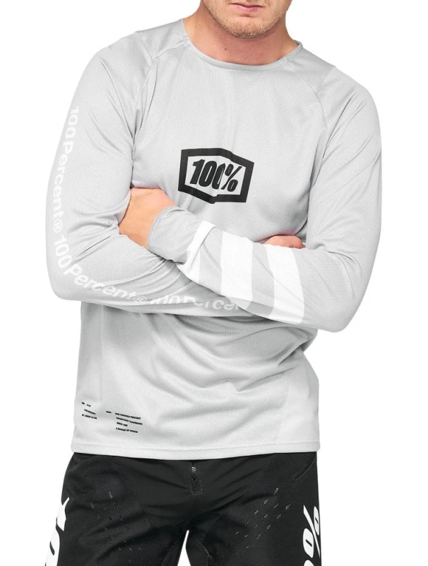 Koszulka juniorska 100% R-CORE Youth Jersey długi rękaw vapor white roz. S (NEW 2021)
