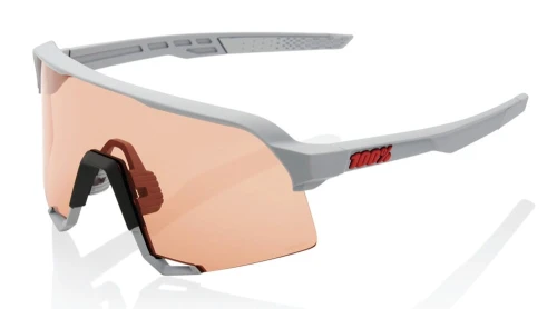Okulary 100% S3 Soft Tact Stone Grey - HiPER Coral Lens (Szkła Koralowe LT 52% + Szkła Przeźroczyste LT 93%) (NEW 2021)