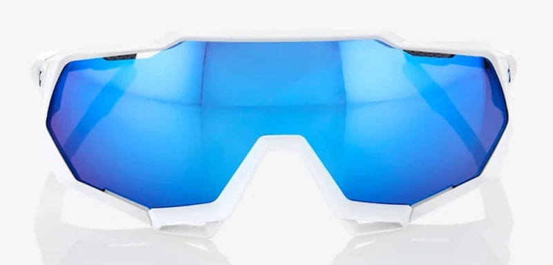 Okulary 100% SPEEDTRAP Matte White - HiPER Blue Multilayer Mirror Lens (Szkła Niebieskie Lustrzane Wielowarstwowe LT 13% + Szkła Przeźroczyste LT 93%)