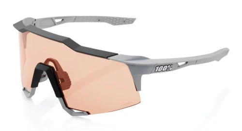 Okulary 100% SPEEDCRAFT Soft Tact Stone Grey - HiPER Coral Lens (Szkła Koralowe LT 52% + Szkła Przeźroczyste LT 93%) (NEW 2021)