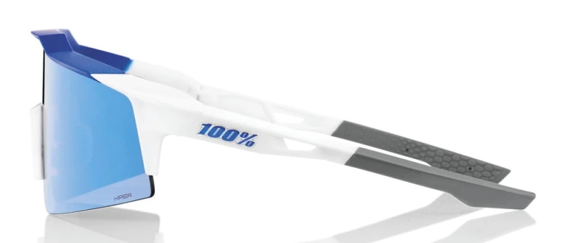 Okulary 100% SPEEDCRAFT SL Matte White/Metallic Blue - HiPER Blue Multilayer Mirror Lens (Szkła Niebieskie Lustrzane Wielowarstwowe LT 15% + Szkła Prz