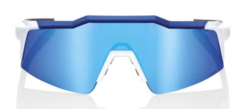 Okulary 100% SPEEDCRAFT SL Matte White/Metallic Blue - HiPER Blue Multilayer Mirror Lens (Szkła Niebieskie Lustrzane Wielowarstwowe LT 15% + Szkła Prz