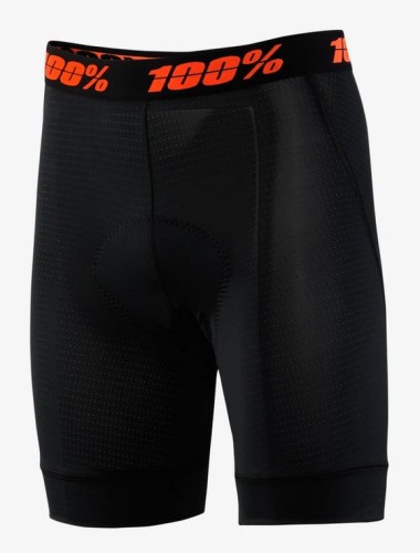 Bokserki juniorskie z wkładką 100% CRUX LINER black roz.24 (EUR 38) (NEW 2021)