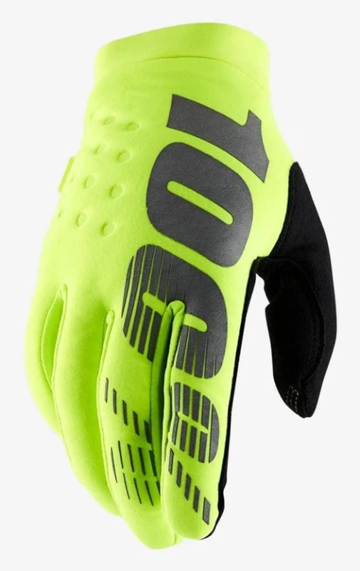 Rękawiczki 100% BRISKER Youth Glove fluo yellow roz. XL (długość dłoni 171-181 mm)