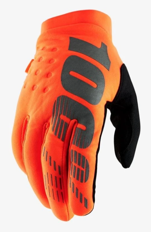 Rękawiczki 100% BRISKER Youth Glove fluo orange black roz. S (długość dłoni 140-149 mm)
