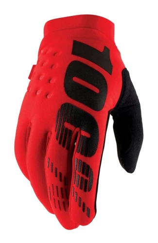 Rękawiczki 100% BRISKER Glove red roz. M (długość dłoni 187-193 mm)