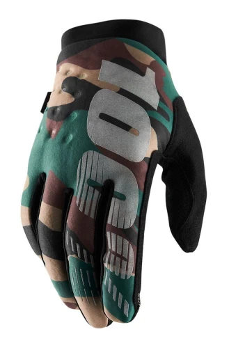 Rękawiczki 100% BRISKER Glove camo black roz. S (długość dłoni 181-187 mm)
