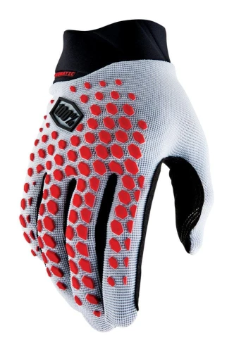 Rękawiczki 100% GEOMATIC Gloves Grey/Racer Red - L (długość dłoni 193-200 mm) (NEW 2022)
