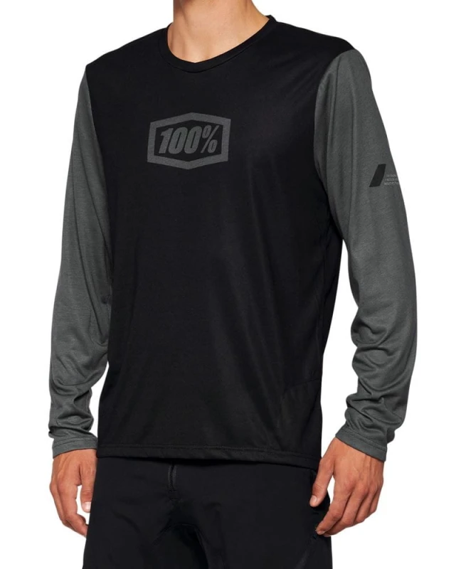 Koszulka męska 100% AIRMATIC Long Sleeve Jersey Black roz. S