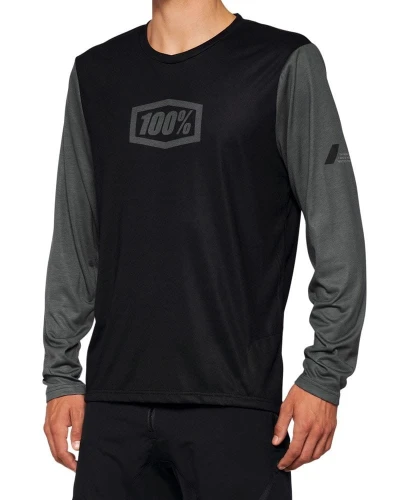 Koszulka męska 100% AIRMATIC Long Sleeve Jersey Black roz. XL