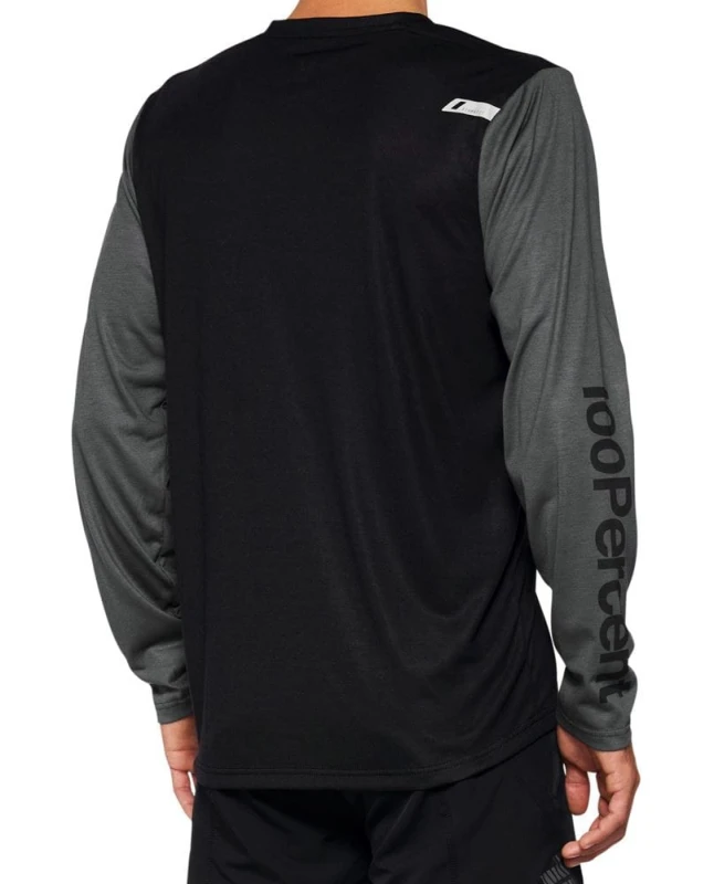 Koszulka męska 100% AIRMATIC Long Sleeve Jersey Black roz. XL
