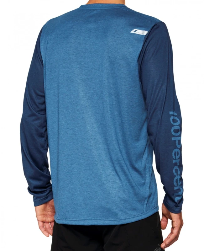 Koszulka męska 100% AIRMATIC Long Sleeve Slate Blue roz. XL
